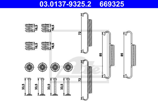 Set accesorii, saboti frana parcare 03.0137-9325.2 ATE