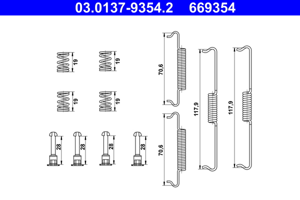 Set accesorii, saboti frana parcare 03.0137-9354.2 ATE