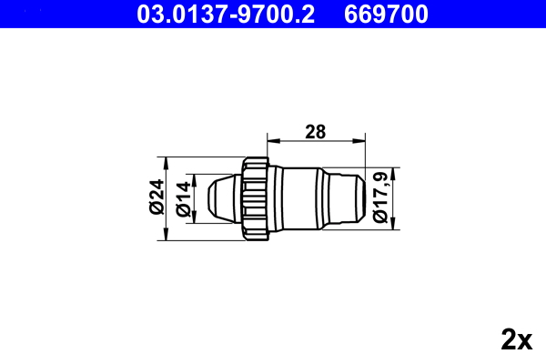 Set accesorii, saboti frana parcare 03.0137-9700.2 ATE