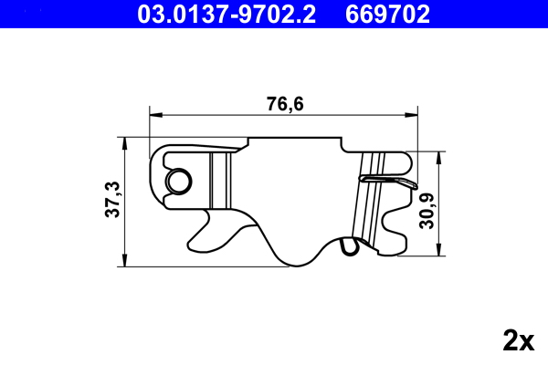 Set accesorii, saboti frana parcare 03.0137-9702.2 ATE