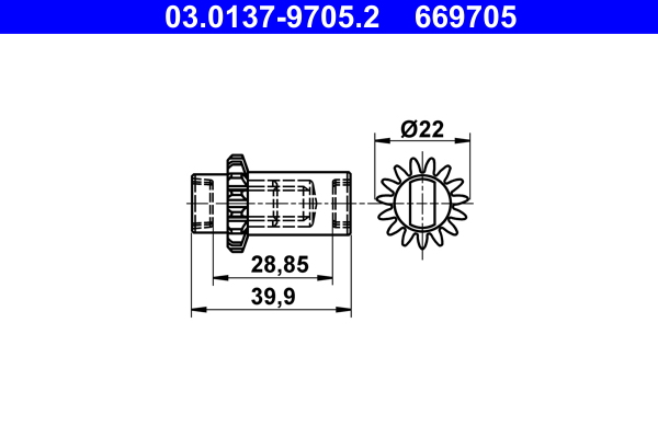 Set accesorii, saboti frana parcare 03.0137-9705.2 ATE