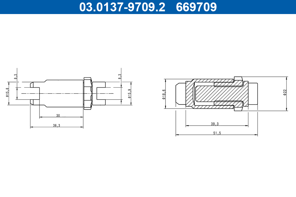 Set accesorii, saboti frana parcare 03.0137-9709.2 ATE