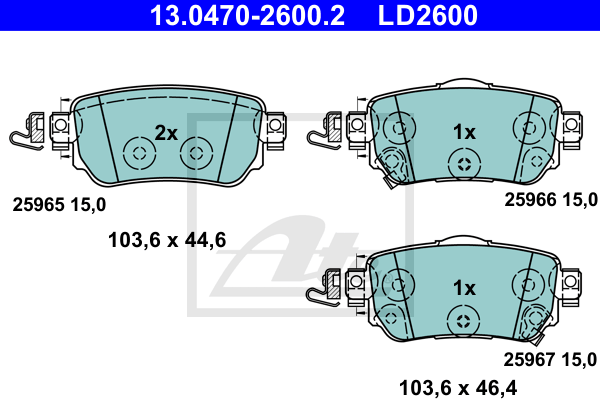 Set placute frana,frana disc 13.0470-2600.2 ATE