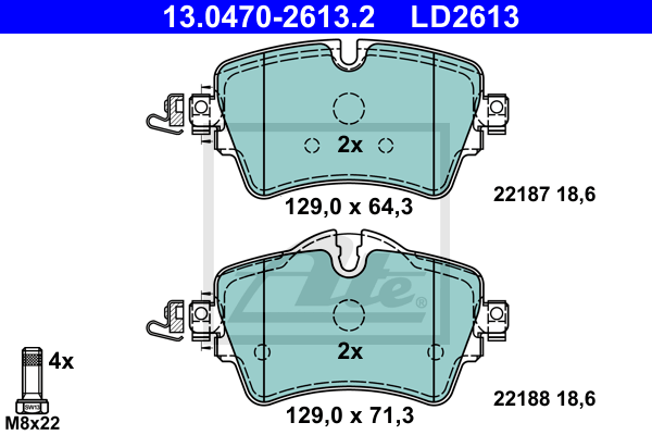 Set placute frana,frana disc 13.0470-2613.2 ATE