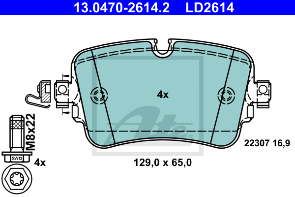 Set placute frana,frana disc 13.0470-2614.2 ATE