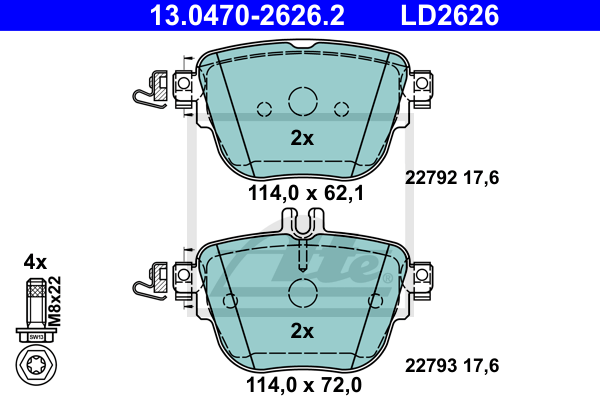 Set placute frana,frana disc 13.0470-2626.2 ATE