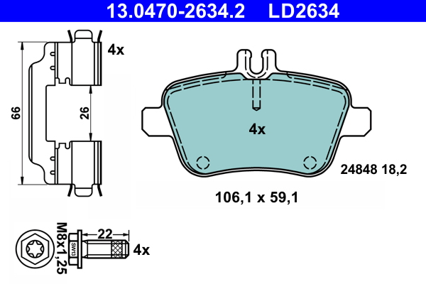 Set placute frana,frana disc 13.0470-2634.2 ATE