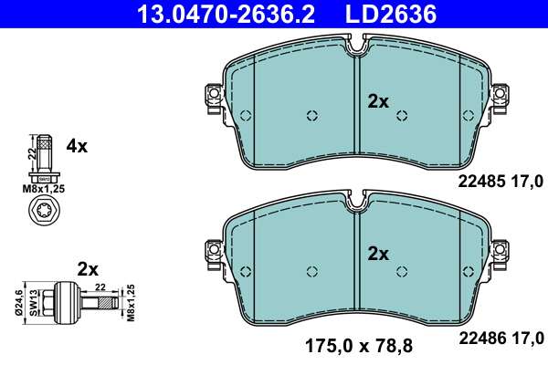 Set placute frana,frana disc 13.0470-2636.2 ATE