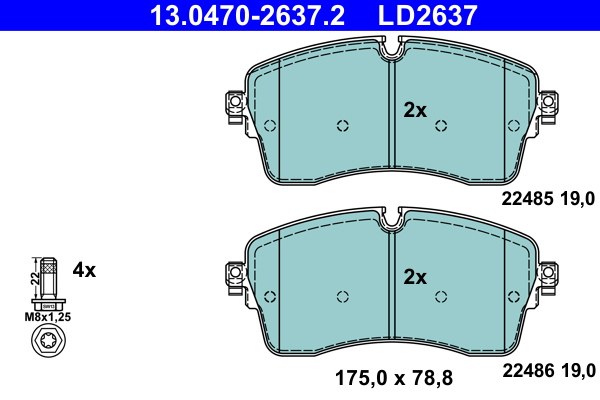 Set placute frana,frana disc 13.0470-2637.2 ATE