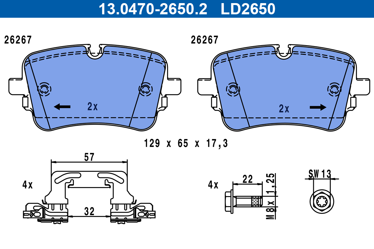 Set placute frana,frana disc 13.0470-2650.2 ATE