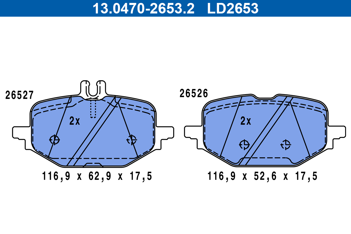 Set placute frana,frana disc 13.0470-2653.2 ATE