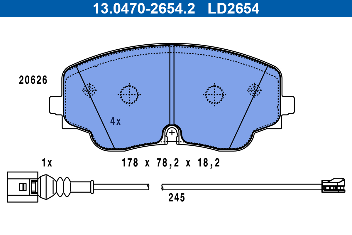 Set placute frana,frana disc 13.0470-2654.2 ATE