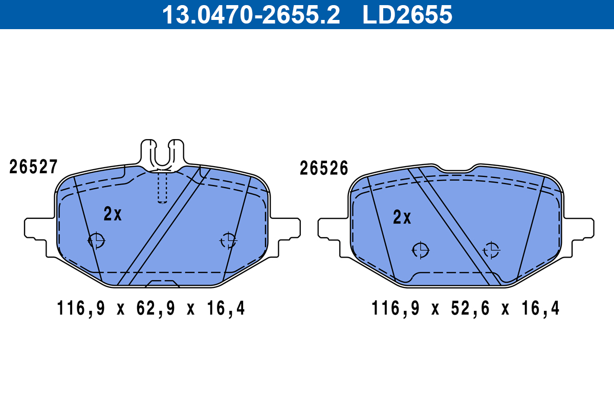 Set placute frana,frana disc 13.0470-2655.2 ATE