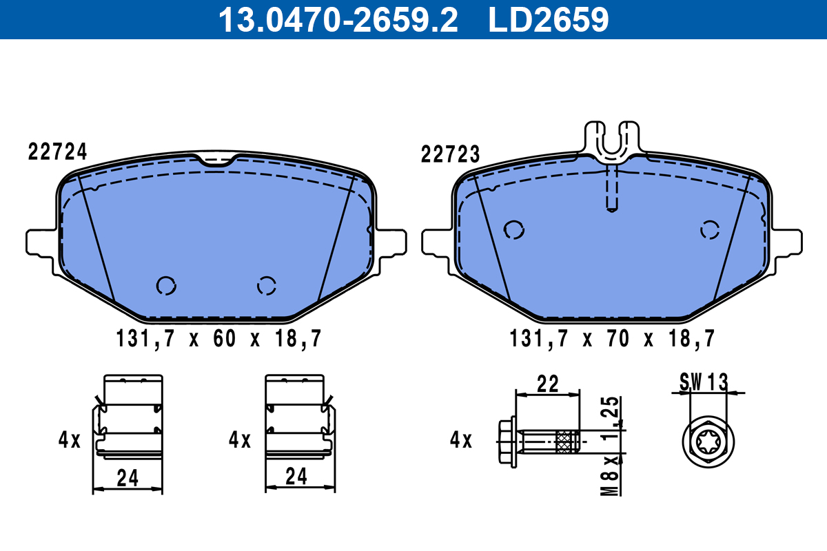 Set placute frana,frana disc 13.0470-2659.2 ATE