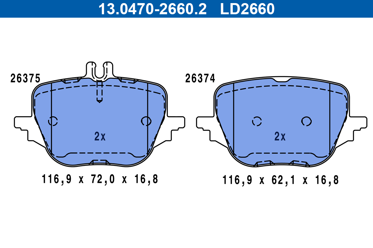 Set placute frana,frana disc 13.0470-2660.2 ATE