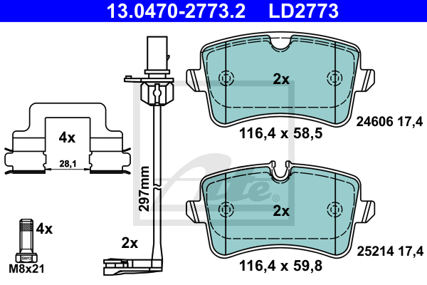 Set placute frana,frana disc 13.0470-2773.2 ATE