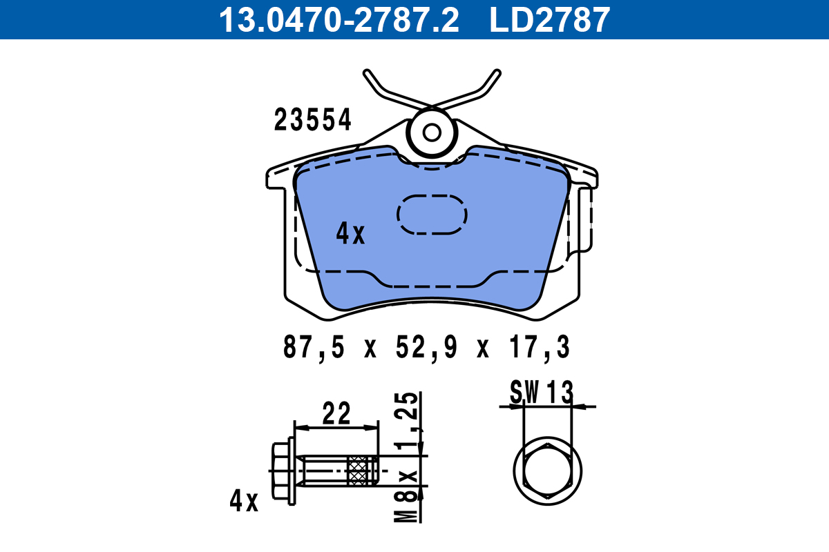 Set placute frana,frana disc 13.0470-2787.2 ATE