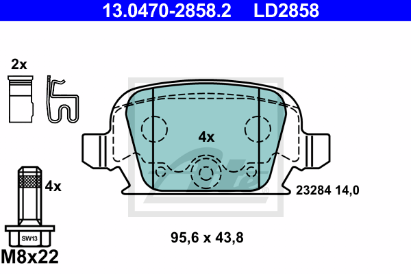 Set placute frana,frana disc 13.0470-2858.2 ATE