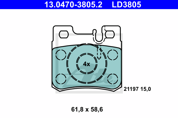 Set placute frana,frana disc 13.0470-3805.2 ATE