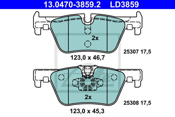 Set placute frana,frana disc 13.0470-3859.2 ATE