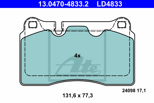 Set placute frana,frana disc 13.0470-4833.2 ATE