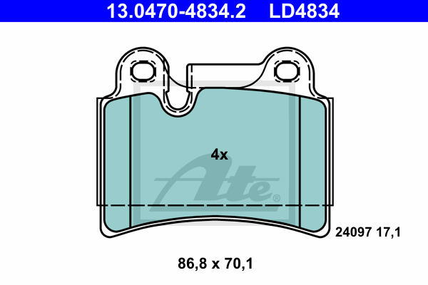 Set placute frana,frana disc 13.0470-4834.2 ATE