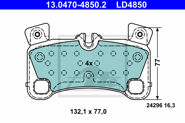 Set placute frana,frana disc 13.0470-4850.2 ATE