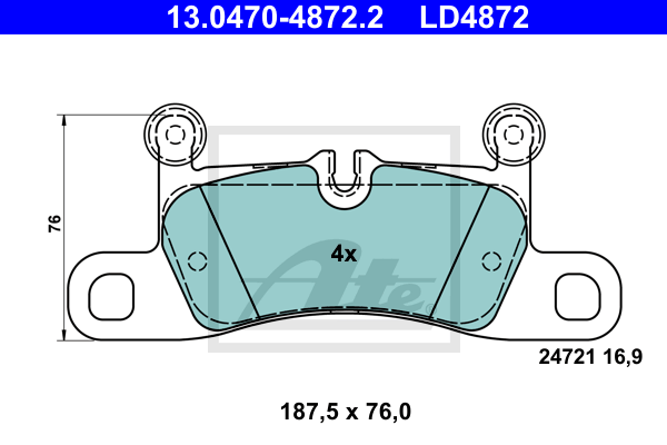 Set placute frana,frana disc 13.0470-4872.2 ATE