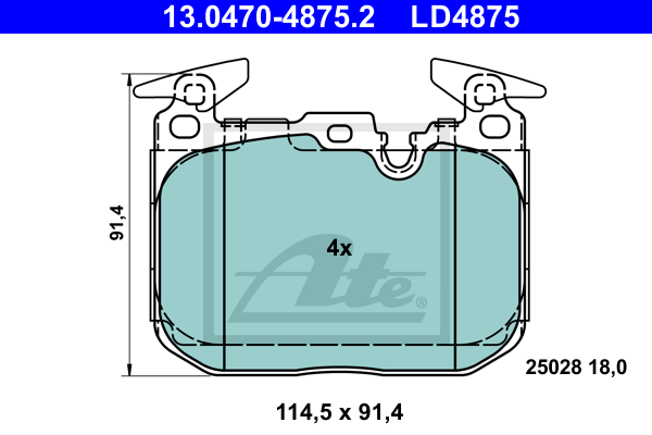 Set placute frana,frana disc 13.0470-4875.2 ATE