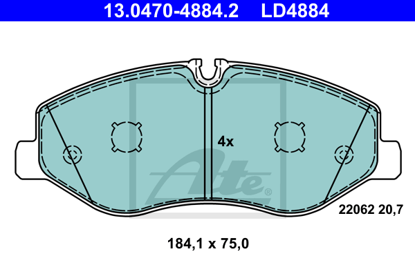 Set placute frana,frana disc 13.0470-4884.2 ATE