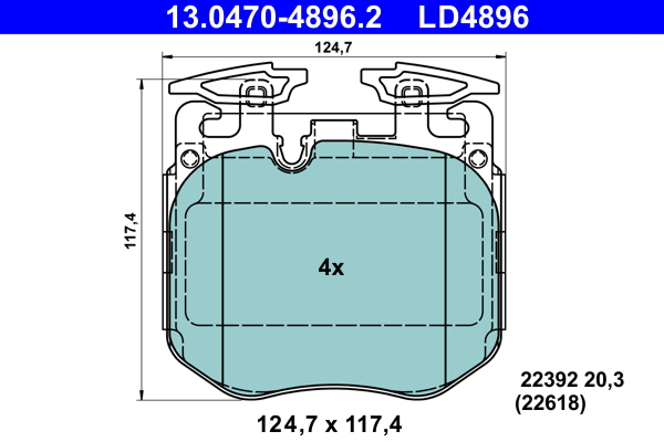 Set placute frana,frana disc 13.0470-4896.2 ATE