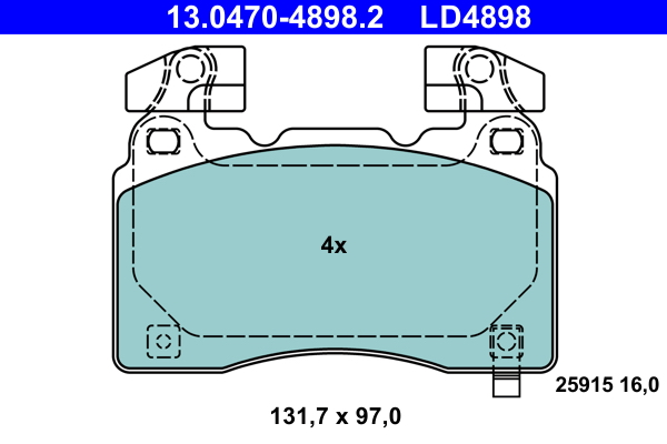 Set placute frana,frana disc 13.0470-4898.2 ATE