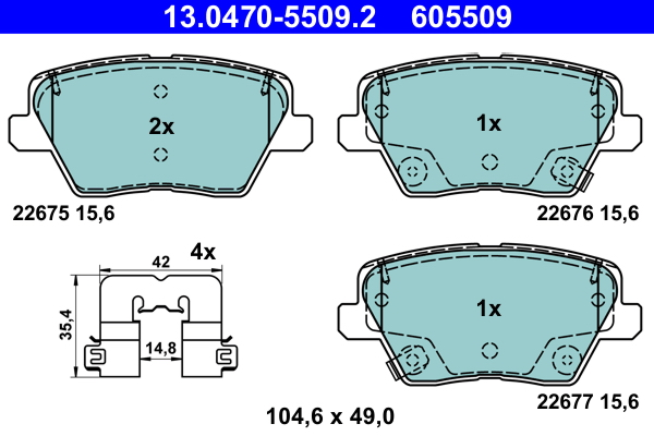 Set placute frana,frana disc 13.0470-5509.2 ATE