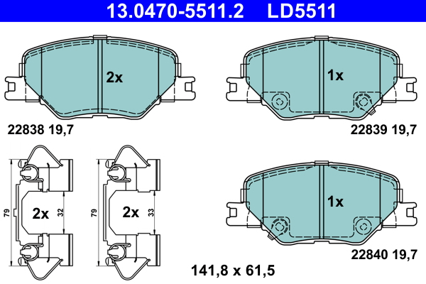 Set placute frana,frana disc 13.0470-5511.2 ATE