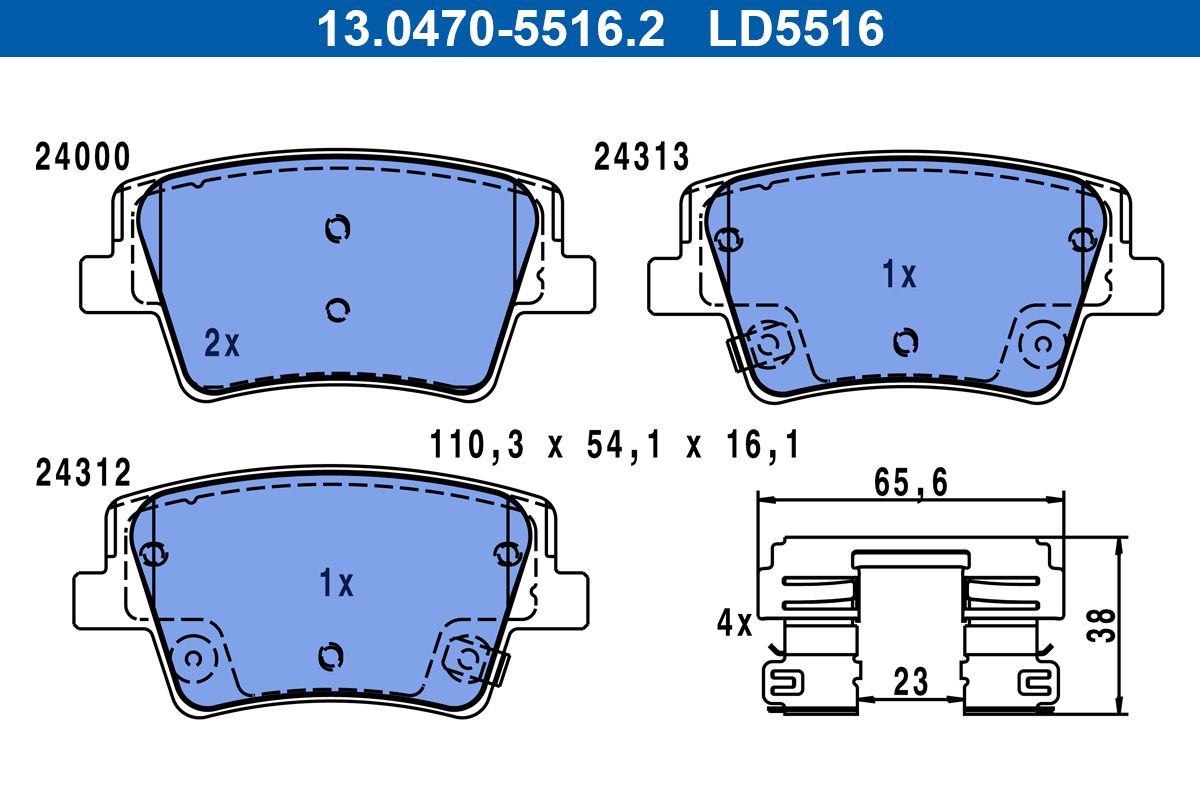 Set placute frana,frana disc 13.0470-5516.2 ATE