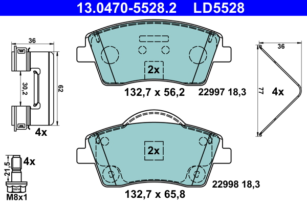 Set placute frana,frana disc 13.0470-5528.2 ATE