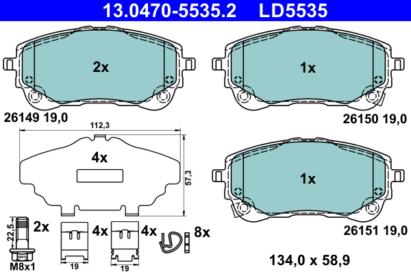 Set placute frana,frana disc 13.0470-5535.2 ATE