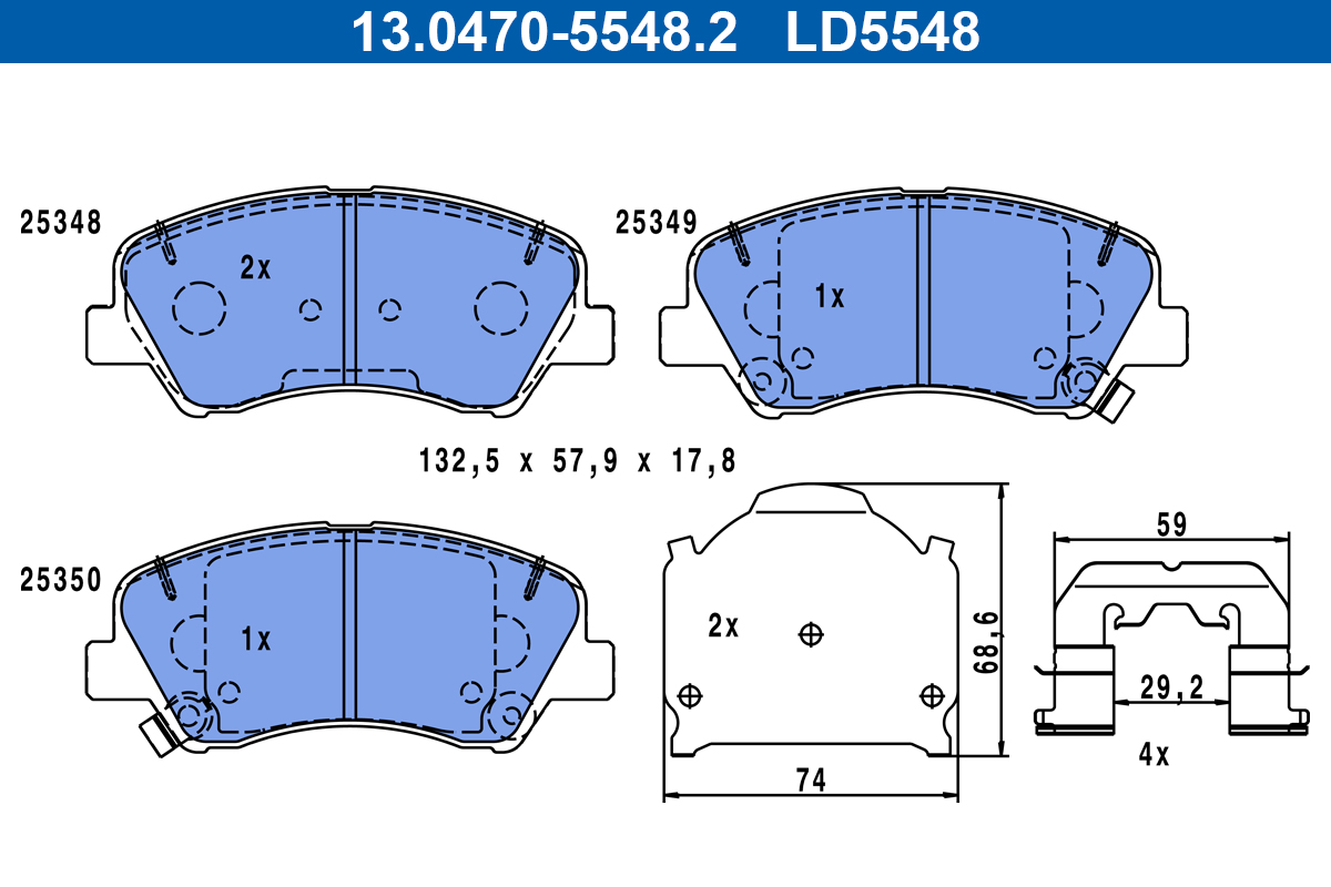 Set placute frana,frana disc 13.0470-5548.2 ATE