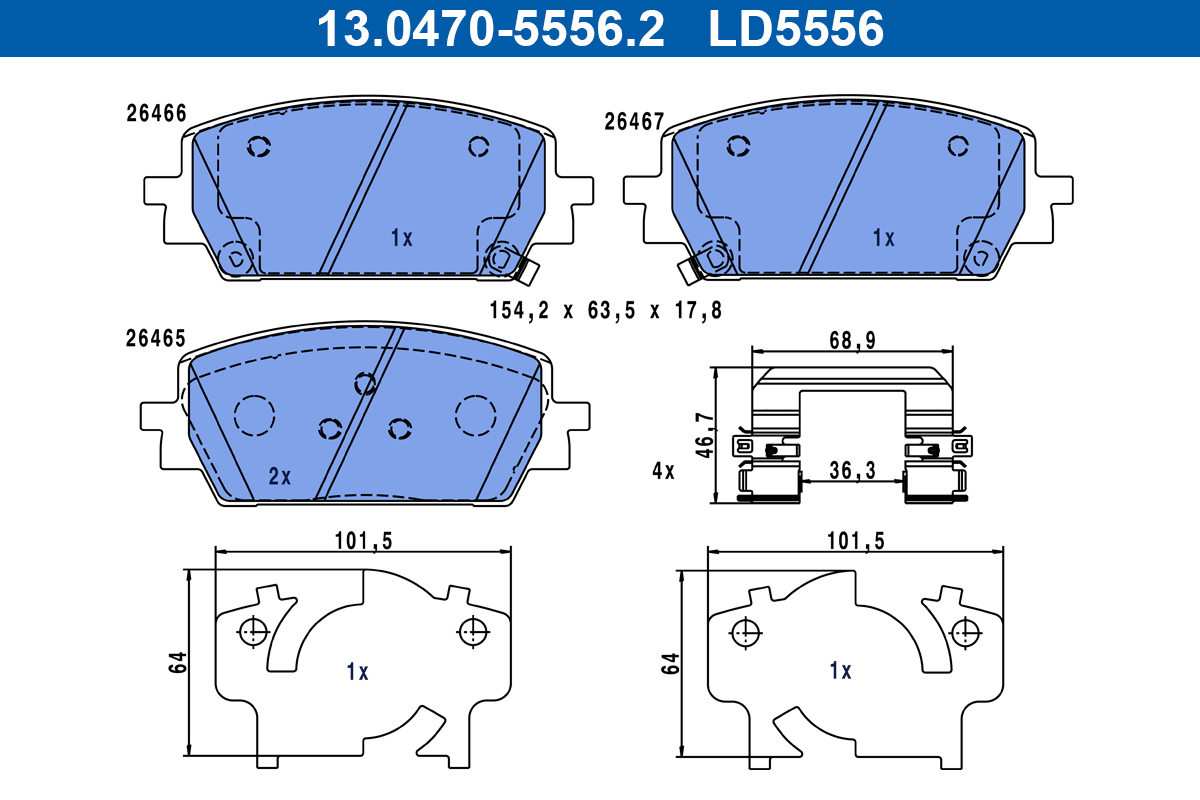 Set placute frana,frana disc 13.0470-5556.2 ATE