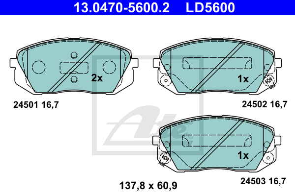 Set placute frana,frana disc 13.0470-5600.2 ATE