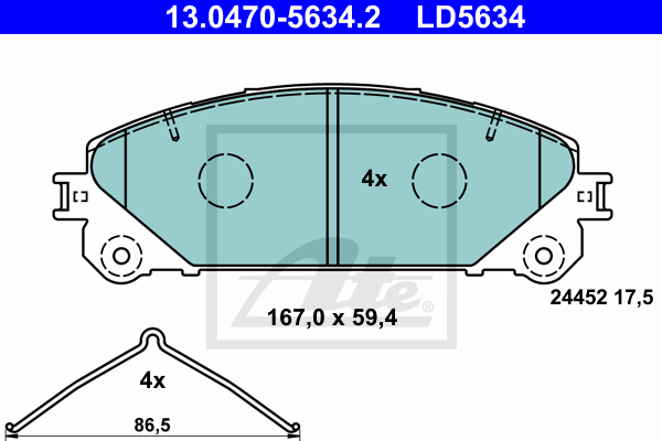 Set placute frana,frana disc 13.0470-5634.2 ATE