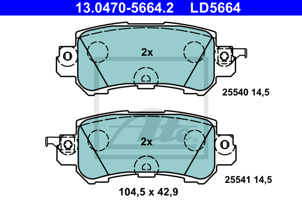 Set placute frana,frana disc 13.0470-5664.2 ATE