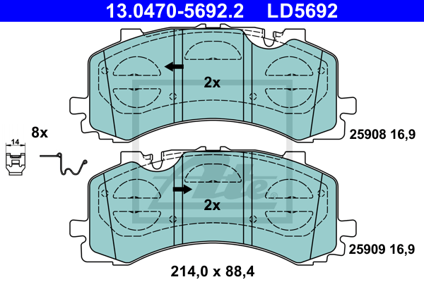 Set placute frana,frana disc 13.0470-5692.2 ATE