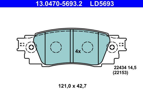 Set placute frana,frana disc 13.0470-5693.2 ATE