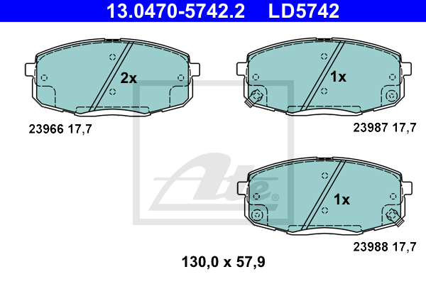 Set placute frana,frana disc 13.0470-5742.2 ATE