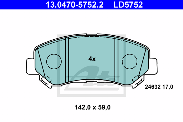 Set placute frana,frana disc 13.0470-5752.2 ATE