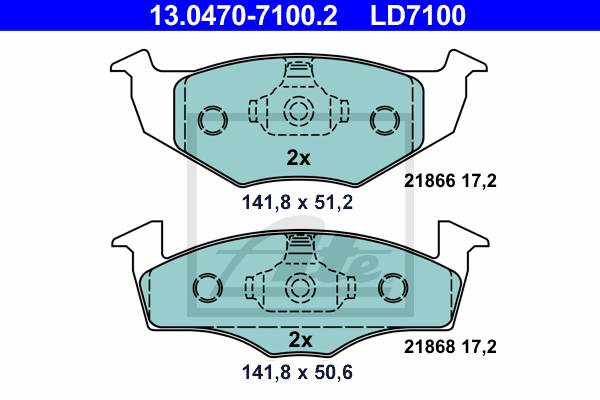 Set placute frana,frana disc 13.0470-7100.2 ATE