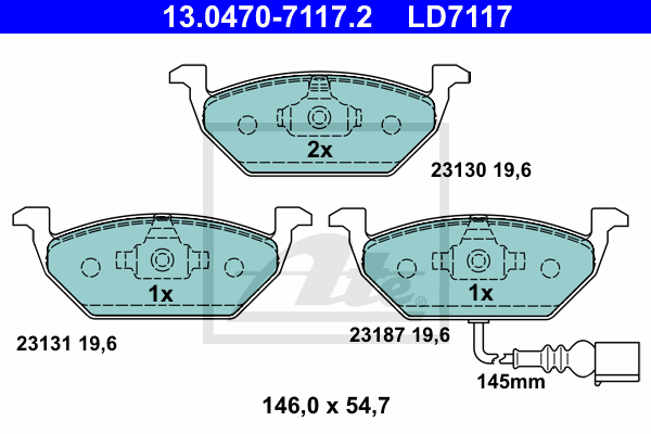 Set placute frana,frana disc 13.0470-7117.2 ATE