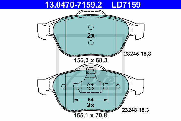 Set placute frana,frana disc 13.0470-7159.2 ATE