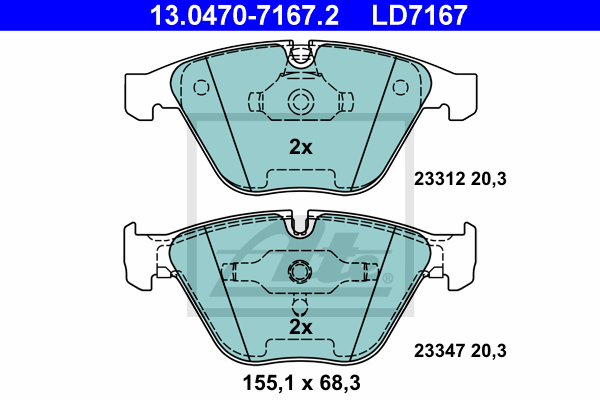 Set placute frana,frana disc 13.0470-7167.2 ATE